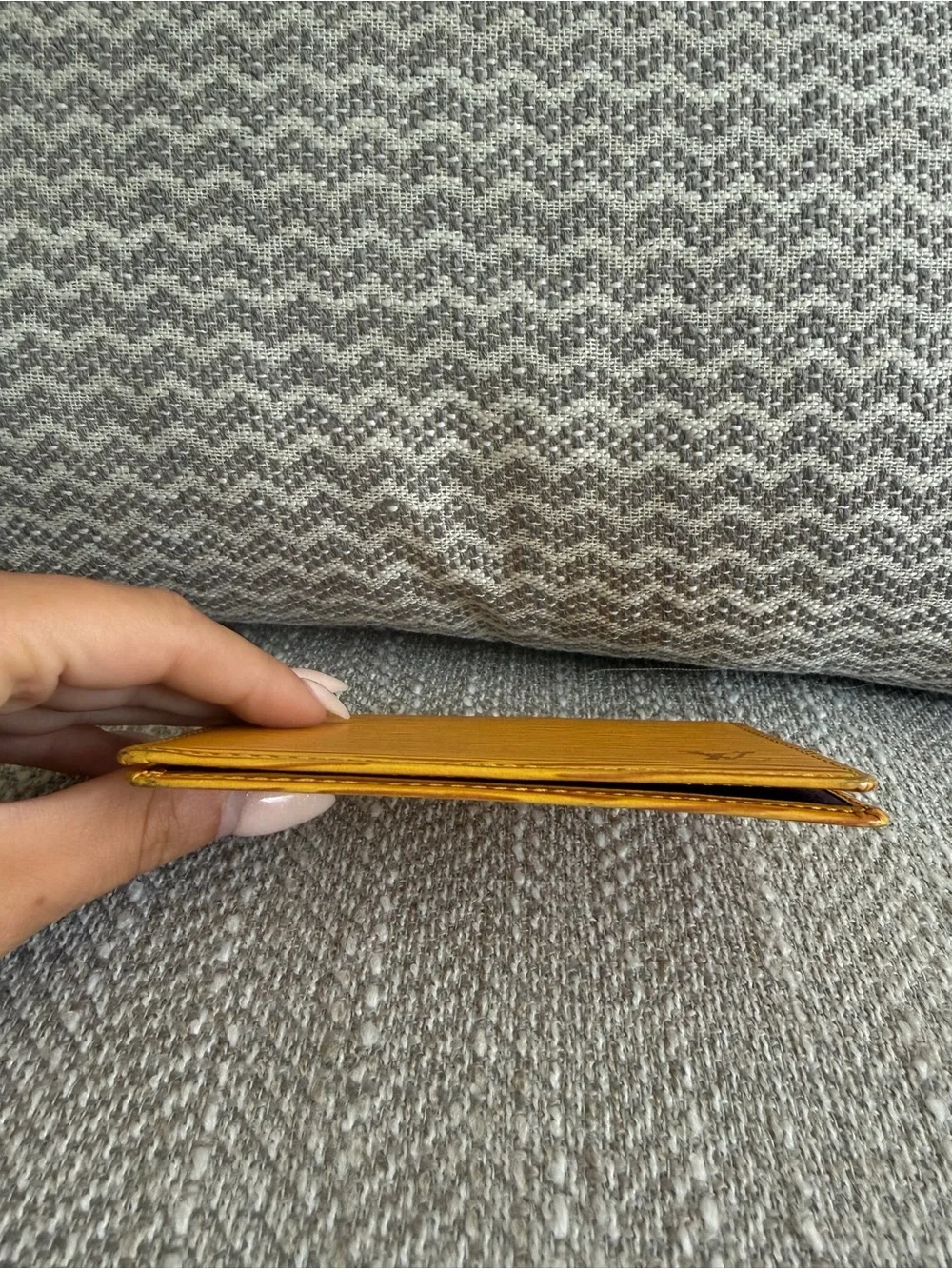 Louis Vuitton Epi Leather Mustard Yellow Card Holder ID Wallet Made in France